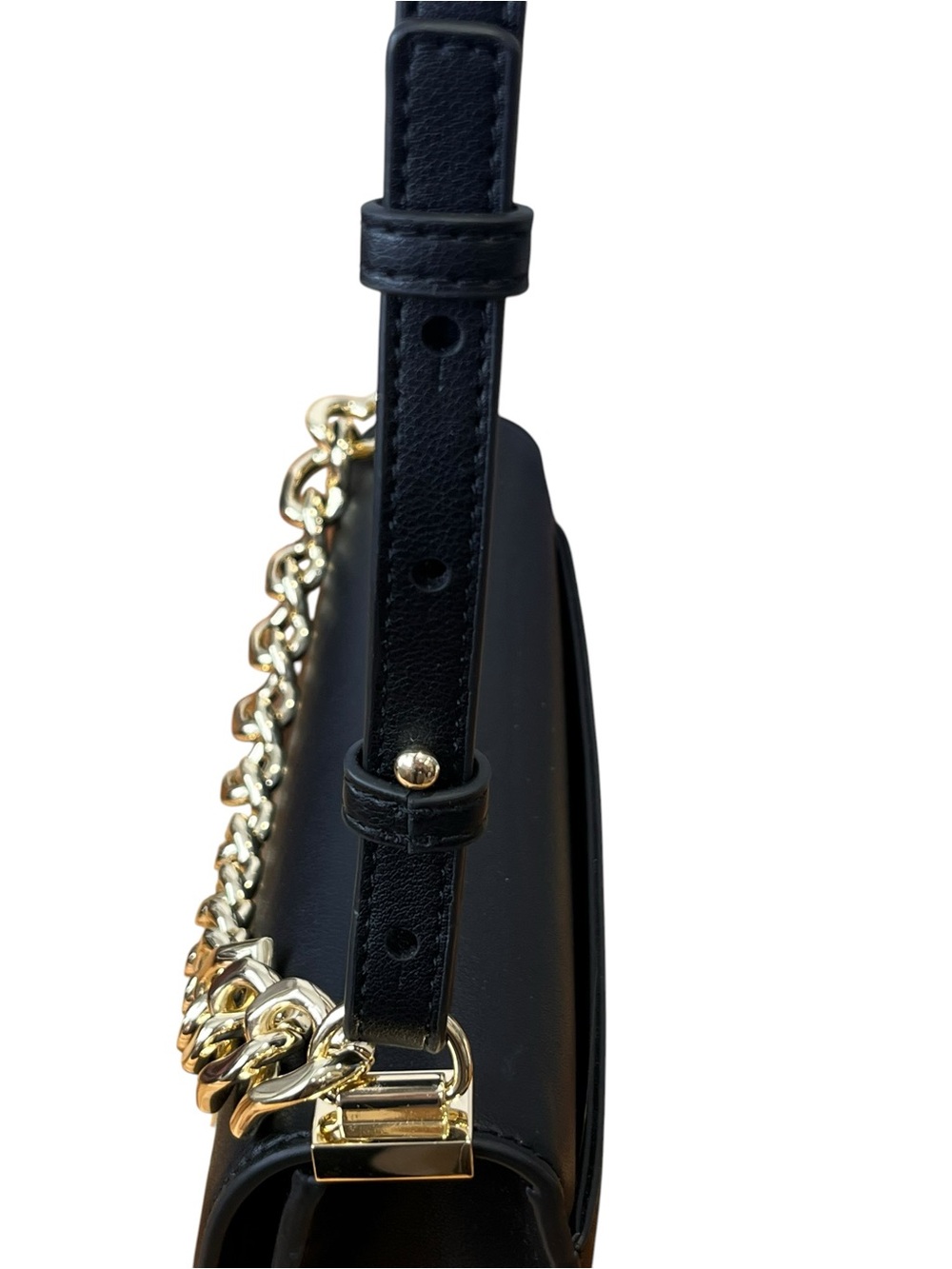 Love Moschino Black Heart Chain Crossbody Bag Gold Hardware - Picture 12 of 13